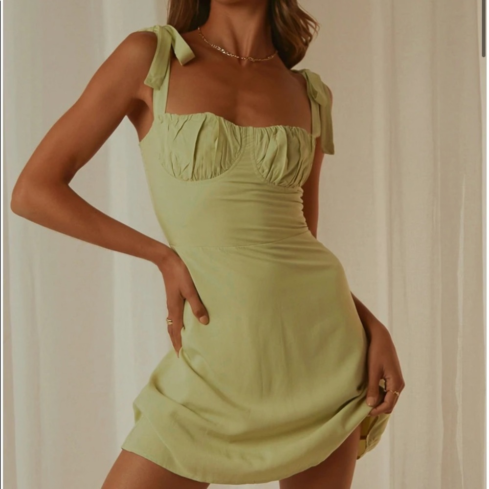 Pepper mayo mini dress- Color: Sage
